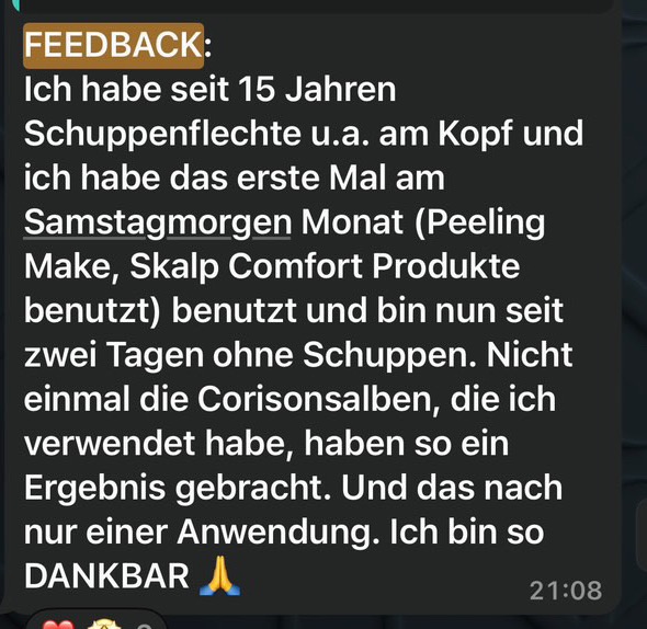 Feedback Kundin – 15 Jahre Schuppenflechte